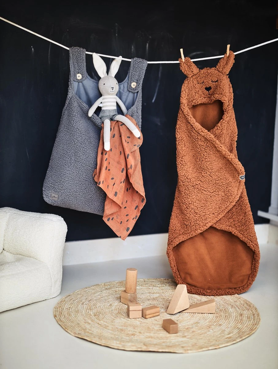 Jollein Wikkeldeken Bunny 100x105cm - Caramel - Afbeelding 7