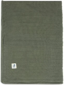 Jollein Baby Deken Wieg Velvet Pure Knit - Leaf Green - GOTS