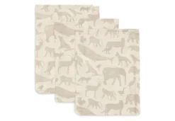 Jollein Hydrofiel Washandjes 15x20cm Animals Nougat (3pack)