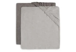 Jollein Waskussenhoes Badstof 50 X 70 Soft Grey / Storm Grey 2-pack