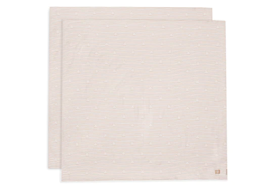 Jollein Hydrofiele Doek Large 115 X 115 Cm Miffy Stripe Biscuit 2-pack