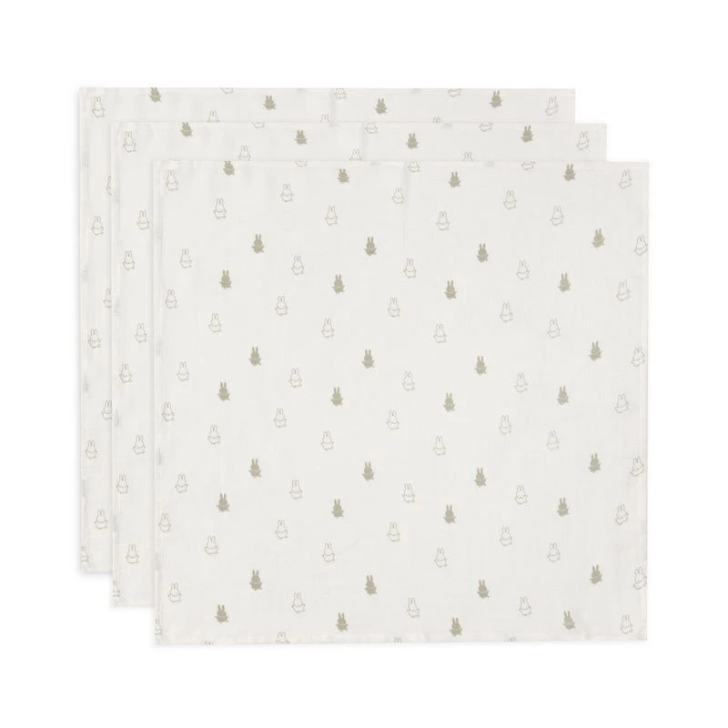 Jollein Hydrofiele Doek Small 70X70cm Happy Miffy Olive Green (3-pack)