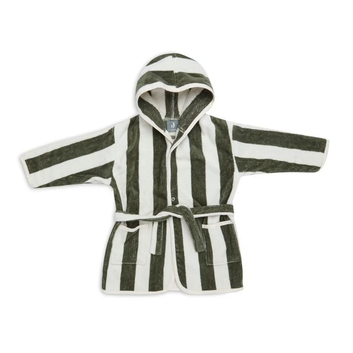 Jollein Badjas 1-2 Jaar Stripe Terry Leaf Green GOTS